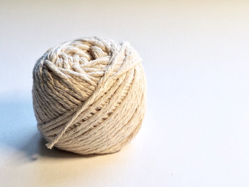 Natural cotton yarn ball