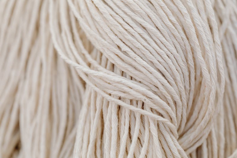 Close-up of twisted linen yarn